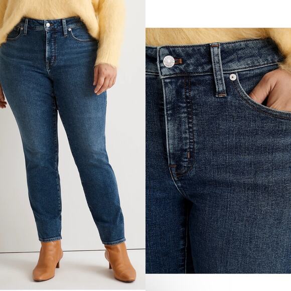 Madewell Women's Straight Leg Jeans - Dark Blue - Picture 2 of 11